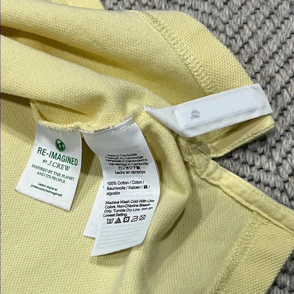 J. Crew Pale Yellow Short Sleeve Polo Shirt